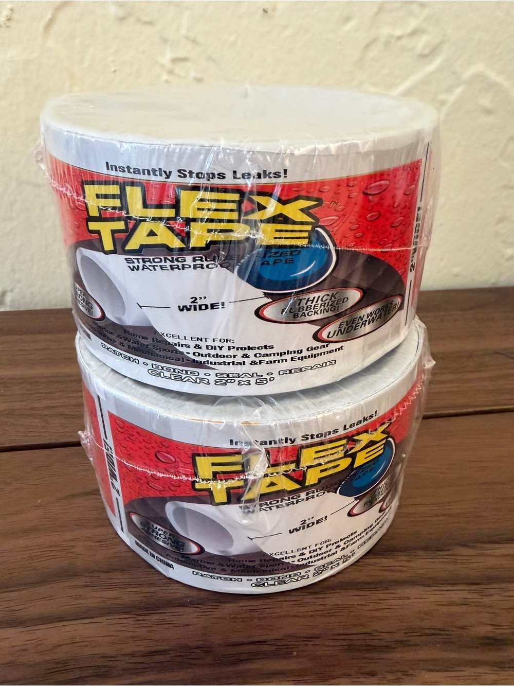 Flex Tape Clear Waterproof Repair Tape 2” x 5’ Lot of 2 Sealed